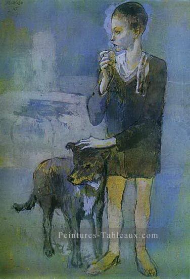 Garcon avec un chien 1905 Pablo Picasso Peintures à l'huile